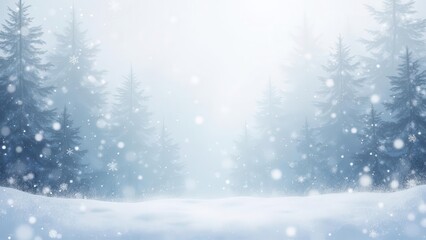 Transparent ice fragments. Soft and elegant white snowflakes twirling on a clean, lucid backdrop, creating a dreamy winter ambiance suitable for serene, festive designs.