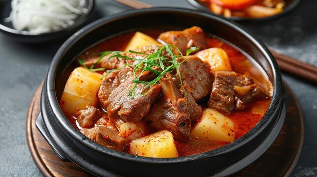 Savory Navarin Stew. Traditional Recipe Ingredient Showcase