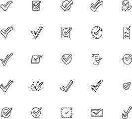 Checkmarks Icons Approved, Verified, Completed, Success, Checklist, Tick, Validation, Confirmation, 