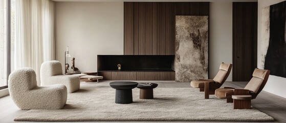 Modern Living Room Interior Design With Neutral Tones