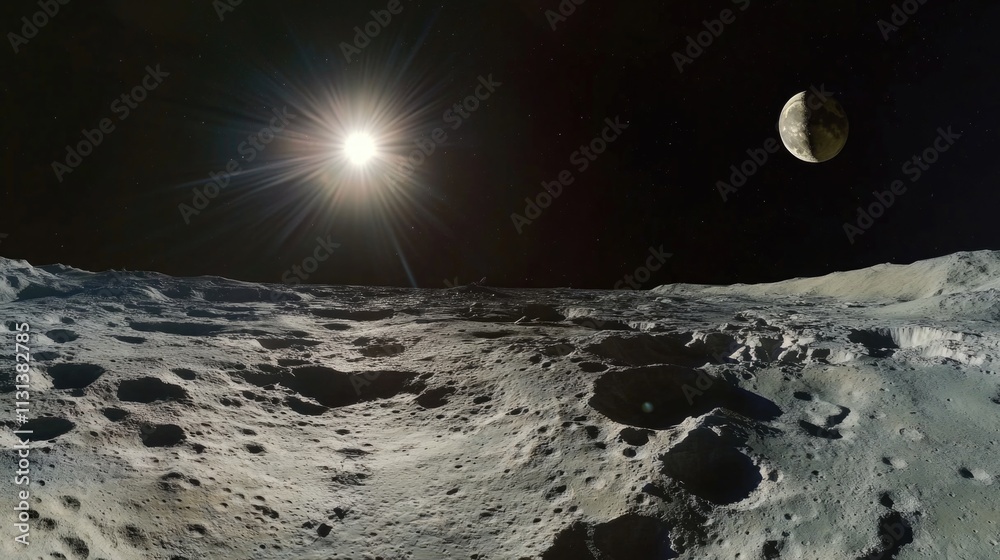 Canvas Prints moon surface view