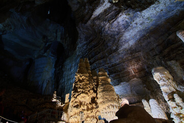 The immense Frasassi caves in Italy, a world heritage site seen in 2024 in Marche region 
