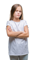Fototapeta premium Young beautiful girl over isolated background skeptic and nervous, disapproving expression on face with crossed arms. Negative person.