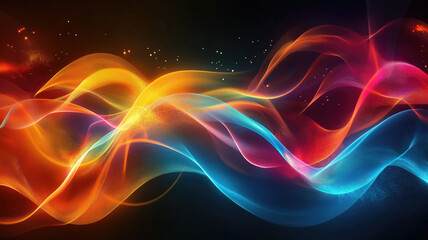 Abstract colorful wave background for design created with generative AI technology