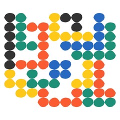 Fototapeta premium Colorful abstract vector pattern. Creative minimalist style art background, trendy design with basic shapes. Modern color backdrop. JPEG version.