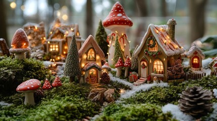 Fototapeta premium mini houses in forests
