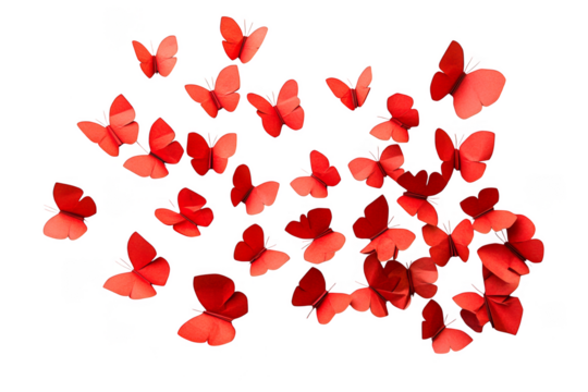 red hearts on white background