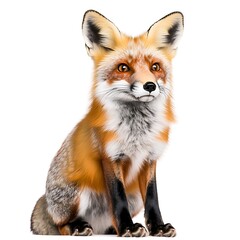 Obraz premium A red fox isolated on white background.