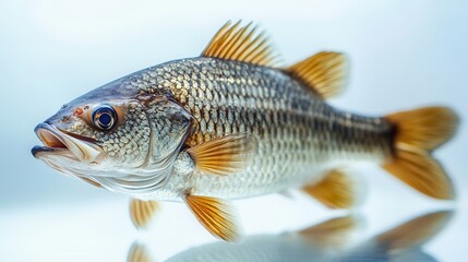 Fototapeta premium Freshwater fish displaying vibrant colors and detailed features swimming in a clear body of water, showcasing its natural beauty and grace in a serene environment