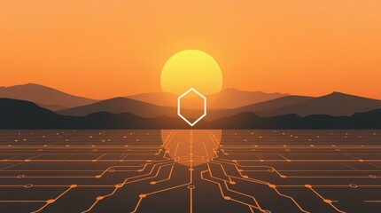 Glowing cyber lock symbol representing digital security and innovation