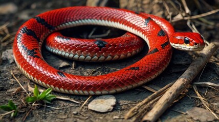 Fototapeta premium Chinese new year. Red snake.