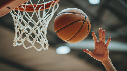 Fototapeta premium basketball hoop and ball