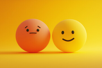 Fototapeta premium Emotionen durch Gesichter – Freude und Nachdenklichkeit in Harmonie