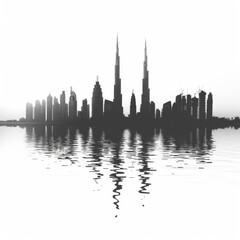 Obraz premium Dubai Skyline Reflection in Calm Waters