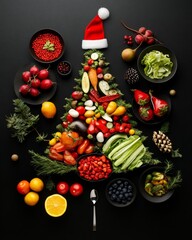 Festive Vegetable Christmas Tree Food Art