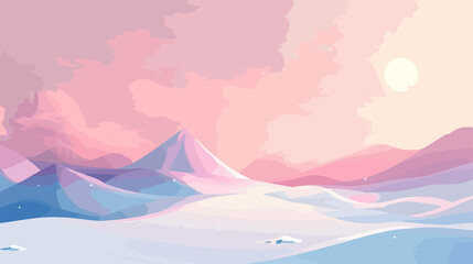 Snowy Mountain Landscape under Cloudy Sky