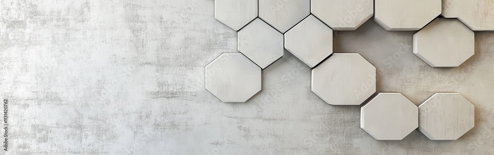 Aufkleber minimalist design showcasing hexagonal shapes arranged on a textured wall