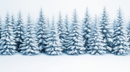 Obraz premium Watercolor texture and vibrancy, Snow-covered evergreen trees create a serene winter landscape, evoking a sense of calm and beauty in nature's frosty embrace.
