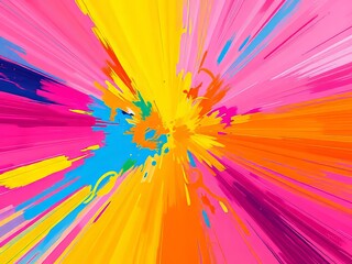 Vibrant Pink and Blue Gradient Abstract Art