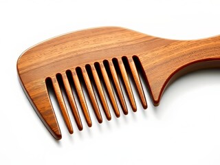 Obraz premium Wooden Comb Isolated White Background Clipping Path - Vibrant AI Photo