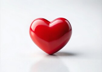 Fototapeta premium Create a charming red heart icon with a customizable message space on a crisp white backdrop, ideal for Valentine's Day, romantic quotes, and heartfelt gestures.