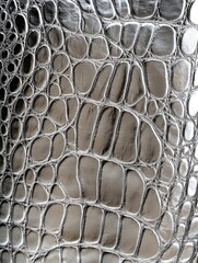 Obraz premium Silver Leather Material Close Up