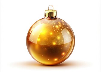 Create stunning holiday decorations with this  Christmas ball template. Featuring a shiny glass finish and a golden glow, perfect for mock-ups and design elements.