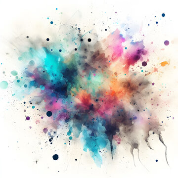 Watercolor Splash with gradient effect Bright colorful watercolor grunge