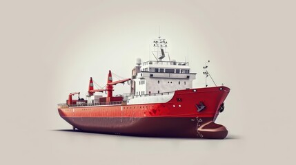 Fototapeta premium Expeditionary Research Vessel. Innovative Water Transportation Concept