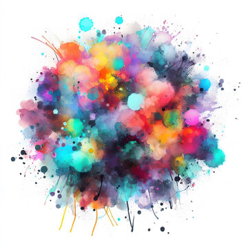 Watercolor Splash with gradient effect Bright colorful watercolor grunge