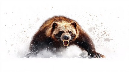 Fierce Wolverine in Snow