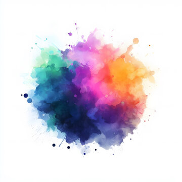 Watercolor Splash with gradient effect Bright colorful watercolor grunge