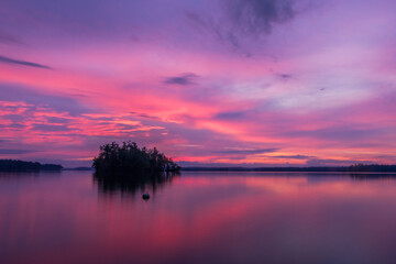 Maine Sunrise on lake Cobbosseecontee