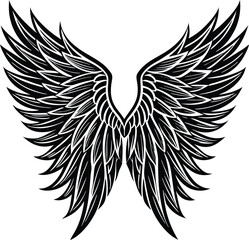Obraz premium Wings silhouette design elements. Angel wings