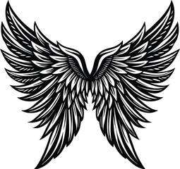 Obraz premium Wings silhouette design elements. Angel wings