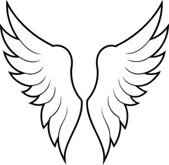 Obraz premium Wings silhouette design elements. Angel wings