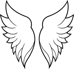 Obraz premium Wings silhouette design elements. Angel wings