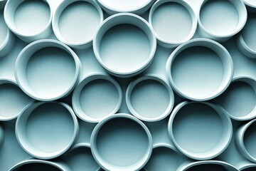 The composition consists of a set of white circles of different sizes located on the whi