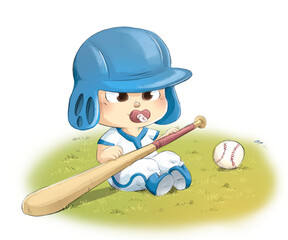 Baby baseball player