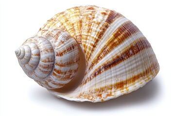Obraz premium A close-up shot of a shell on a white background