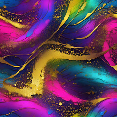 Abstract Expressionism: A Visual Symphony of Color and Form,Digital Dreamscape: Exploring the Unconscious Mind,Golden Veins: A Journey Through the Earth's Core, Neon Nebula: A Celestial Dance of Light