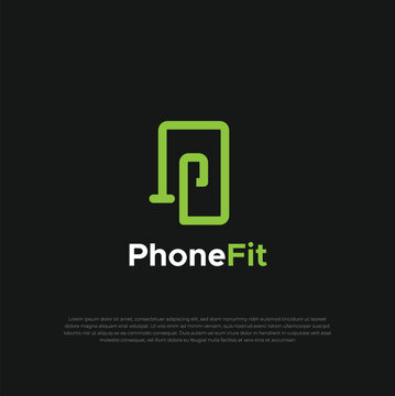 P letter logo formed by two parallel lines with noise texture.