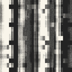 Monochrome Grain Glitch Stripe Pattern