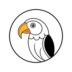 Obraz premium A cute parrot bird logo icon illustration