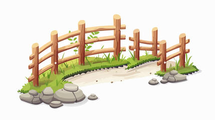 Obraz premium Isolated Vector Wooden Fence Icon Illustration