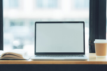 Fototapeta premium Laptop Workspace by the Window 