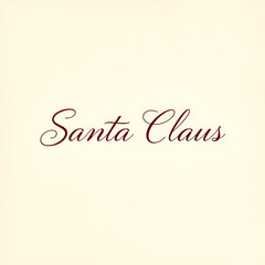 Red Santa Claus signature on blank yellow canvas