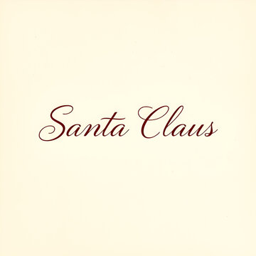 Red Santa Claus signature on blank yellow canvas