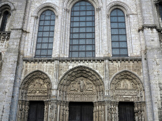 Fototapeta premium Outside view of the Cathedral - Chartres - Eure et Loir - France