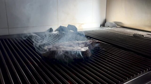 Carne a la brasa. Parrillada. chulet&oacute;n. Asado